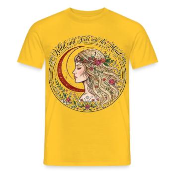Wild Und Frei Wie Der Mond Boho Damen Yoga Shirt - Männer T-Shirt - Gelb - Vorne - AI Model Male 178 dark (178cm)