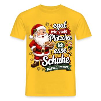 Egal wie viele Plätzchen Schuhe passen immer - Männer T-Shirt - Gelb - Vorne - AI Model Male 178 dark (178cm)