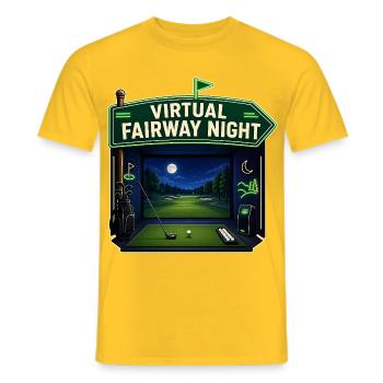 VIRTUAL FAIRWAY NIGHT - Men's T-Shirt - yellow - Front - AI Model Male 178 dark (178cm)