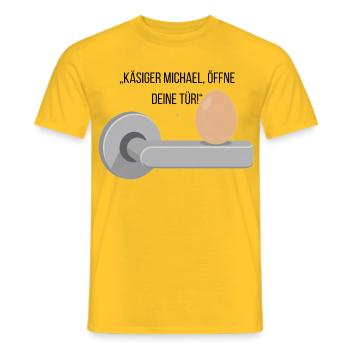Käsiger Michael T-Shirt - Männer T-Shirt - Gelb - Vorne - AI Model Male 178 dark (178cm)