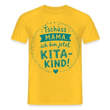 Tschüss Mama Kita Kind Design - Männer T-Shirt - Gelb - Vorne - AI Model Male 178 dark (178cm)