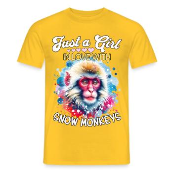 Snow Monkey Girl Snow Monkey - Men's T-Shirt - yellow - Front - AI Model Male 178 dark (178cm)