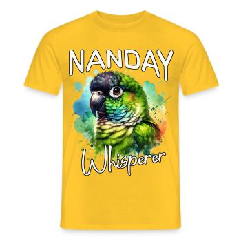 Nandaysittich Flüsterer - Männer T-Shirt - Gelb - Vorne - AI Model Male 178 dark (178cm)