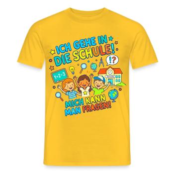 Ich gehe in die Schule! Mich kann man fragen! - Männer T-Shirt - Gelb - Vorne - AI Model Male 178 dark (178cm)