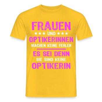 Optikerin Sprüche - Männer T-Shirt - Gelb - Vorne - AI Model Male 178 dark (178cm)