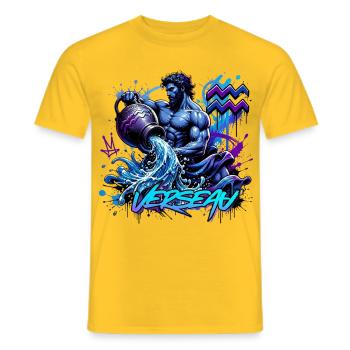 Wassermann – Astrologiegeschenk - Männer T-Shirt - Gelb - Vorne - AI Model Male 178 dark (178cm)