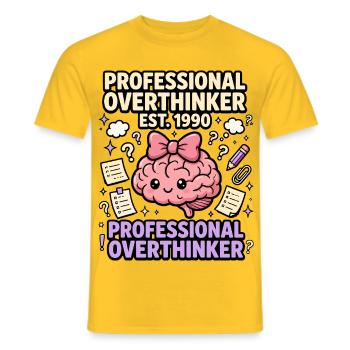 Professional Overthinker since 1990 - Men's T-Shirt - yellow - Front - AI Model Male 178 dark (178cm)