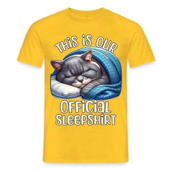 Britisch Kurzhaar Katze Schlafshirt - Männer T-Shirt - Gelb - Vorne - AI Model Male 178 dark (178cm)