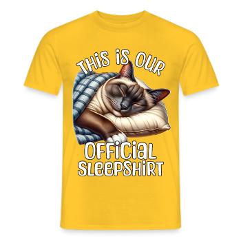 Siamkatze Schlafshirt - Männer T-Shirt - Gelb - Vorne - AI Model Male 178 dark (178cm)