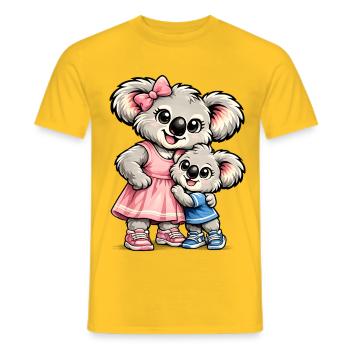Süßer Koala – Große Schwester - Männer T-Shirt - Gelb - Vorne - AI Model Male 178 dark (178cm)