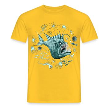 Fish Abyssal Monster in der Tiefseezone - Männer T-Shirt - Gelb - Vorne - AI Model Male 178 dark (178cm)