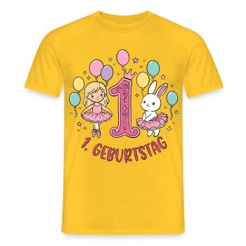 1. Geburtstag Ballerina  - Männer T-Shirt - Gelb - Vorne - AI Model Male 178 dark (178cm)