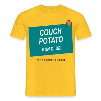 Couch Potato Laufclub - Männer T-Shirt - Gelb - Vorne - AI Model Male 178 dark (178cm)