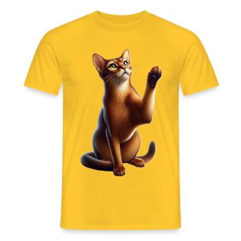 Abessinierkatze Abyssinian Cat - Männer T-Shirt - Gelb - Vorne - AI Model Male 178 dark (178cm)