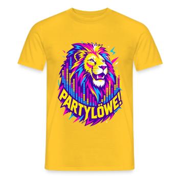 Partylöwe - Männer T-Shirt - Gelb - Vorne - AI Model Male 178 dark (178cm)