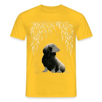 Dachshund Dog Weiner Dog Viennese Dog - Men's T-Shirt - yellow - Front - AI Model Male 178 dark (178cm)