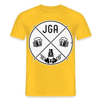 Bachelor Party Groom Hand Signal Beer Circle Symbol NEG 2C - Men's T-Shirt - yellow - Front - AI Model Male 178 dark (178cm)