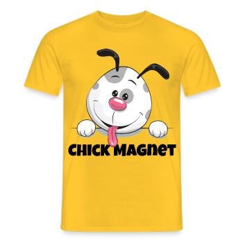 Dessin animé de chiot dalmatien et de malice - T-shirt homme - jaune - Devant - AI Model Male 178 dark (178cm)