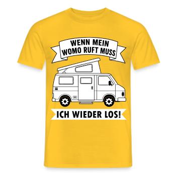 Wenn mein Wohnmobil ruft muss ich wieder los  - Männer T-Shirt - Gelb - Vorne - AI Model Male 178 dark (178cm)