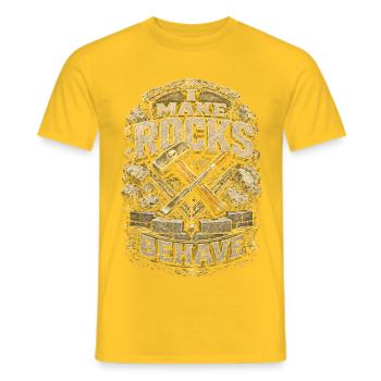 Stonemason I Make Rocks Behave - Men's T-Shirt - yellow - Front - AI Model Male 178 dark (178cm)