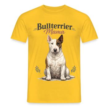 Bull Terrier Mom – Gift for Proud Dog Moms - Men's T-Shirt - yellow - Front - AI Model Male 178 dark (178cm)