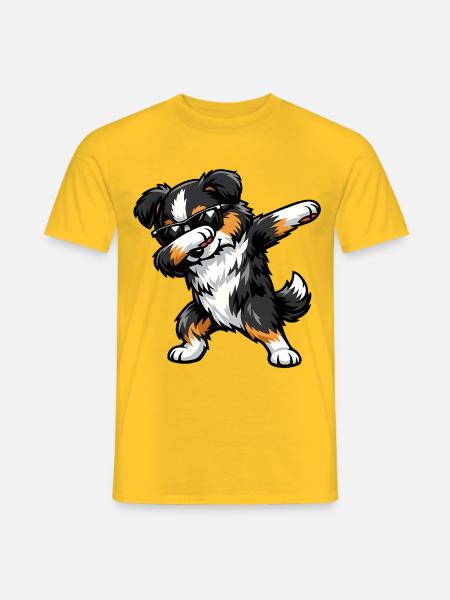Dabbing Miniature American Shepherd - Männer T-Shirt - Gelb