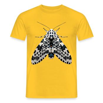 Giant Leopard Moth Hypercompe scribonia Realistic  - Men's T-Shirt - yellow - Front - AI Model Male 178 dark (178cm)