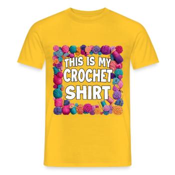 Mon t-shirt au crochet qui dit - T-shirt homme - jaune - Devant - AI Model Male 178 dark (178cm)