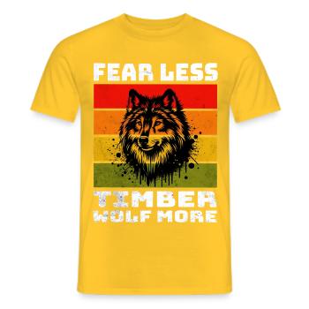 Timber Wolf Grey Wolf - Men's T-Shirt - yellow - Front - AI Model Male 178 dark (178cm)