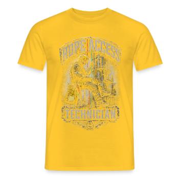 Industrial climbers at heights - Men's T-Shirt - yellow - Front - AI Model Male 178 dark (178cm)