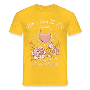 Weinglas Blumen-Teaser - Männer T-Shirt - Gelb - Vorne - AI Model Male 178 dark (178cm)