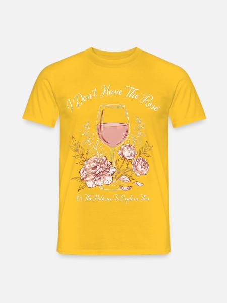 Weinglas Blumen-Teaser - Männer T-Shirt - Gelb