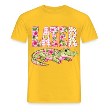 Later Alligator – Süßes tropisches Krokodil  - Männer T-Shirt - Gelb - Vorne - AI Model Male 178 dark (178cm)