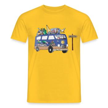 Kroatien Camper Wohnmobil - Männer T-Shirt - Gelb - Vorne - AI Model Male 178 dark (178cm)