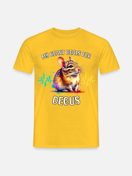 Degu Herzlinie - Männer T-Shirt - Gelb