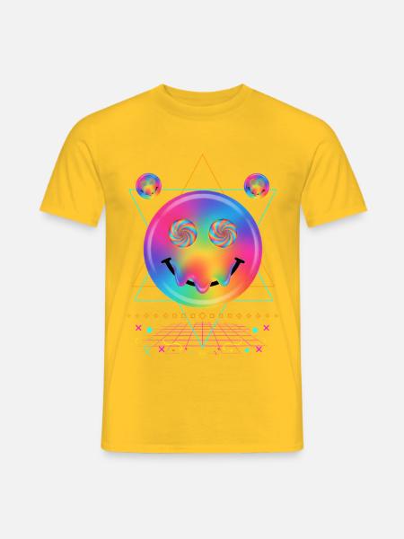 Trippy Batik-Hippie-Rave-Techno - Männer T-Shirt - Gelb
