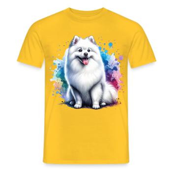 Spitz Zwergspitz Geschenk - Männer T-Shirt - Gelb - Vorne - AI Model Male 178 dark (178cm)
