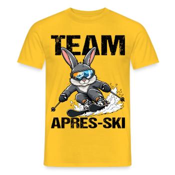Team Apres Ski Hase Skifahrer Wintersport - Männer T-Shirt - Gelb - Vorne - AI Model Male 178 dark (178cm)