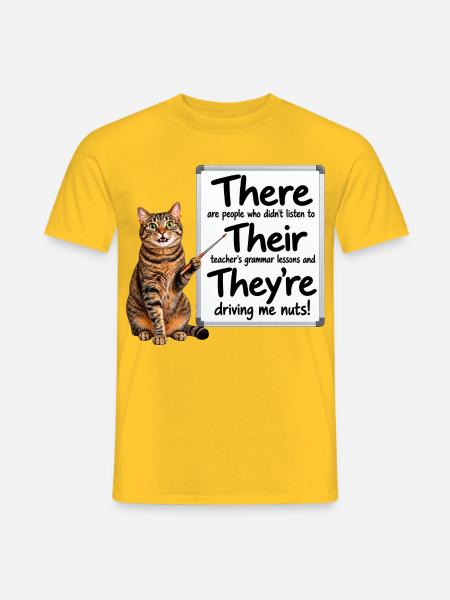 Grammatikunterricht - Männer T-Shirt - Gelb