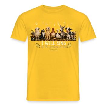 Psalm 89 Bauernhoftiere - Männer T-Shirt - Gelb - Vorne - AI Model Male 178 dark (178cm)