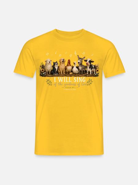 Psalm 89 Bauernhoftiere - Männer T-Shirt - Gelb