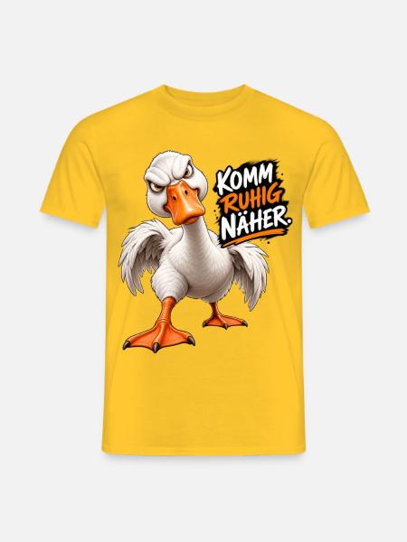 „Komm ruhig näher.“ - Männer T-Shirt - Gelb
