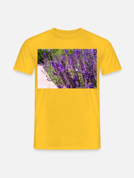 Vibrant Purple Salvia Flowers - Männer T-Shirt - Gelb