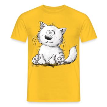 Mürrische Katze mit schlechter Laune - Männer T-Shirt - Gelb - Vorne - AI Model Male 178 dark (178cm)