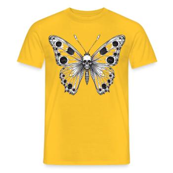 Gotischer Mottenschädel - Männer T-Shirt - Gelb - Vorne - AI Model Male 178 dark (178cm)