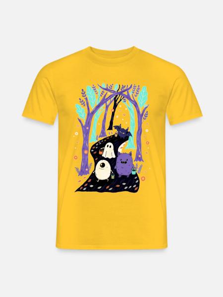 Kleine Monsterparade - Männer T-Shirt - Gelb