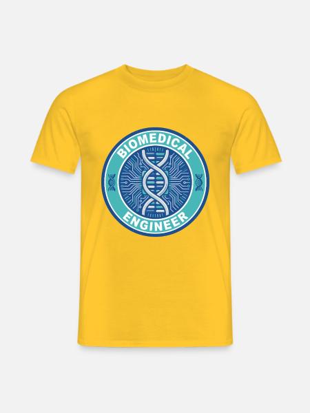Biomedizinischer Ingenieur DNA-Mikrochip-Abzeichen-Geschenk - Männer T-Shirt - Gelb