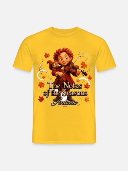 Vivaldi Music Gift – Die Noten der Jahreszeiten - Männer T-Shirt - Gelb
