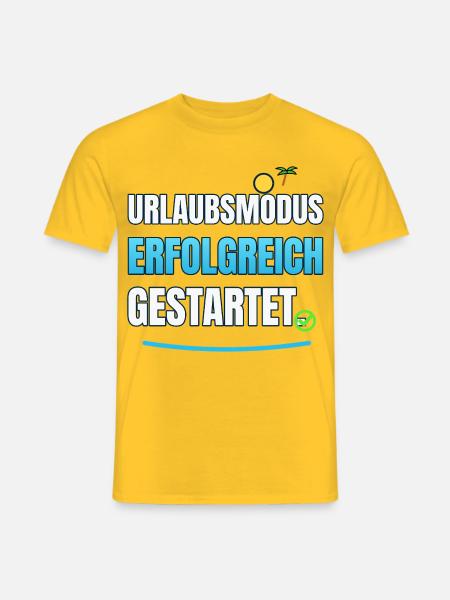 Urlaubsmodus Erfolgreich gestartet - Männer T-Shirt - Gelb