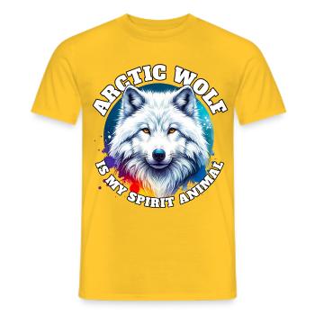 Lustige Polarwolf Sprüche - Männer T-Shirt - Gelb - Vorne - AI Model Male 178 dark (178cm)